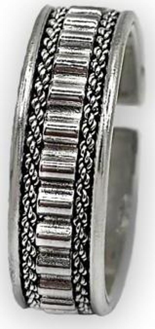 AgaKulche Gümüş Ayarlanabilir Erkek Tamtur Yüzük - Image 1