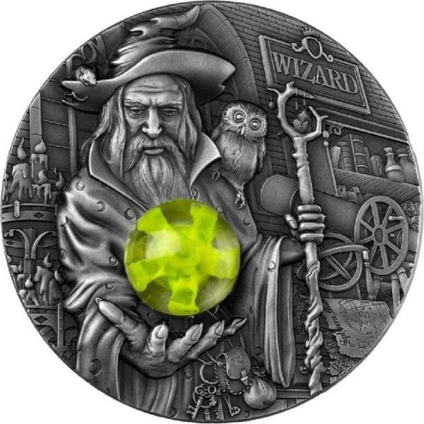 Büyücü Kristal Taşlı Gümüş Sikke Coin - Image 1