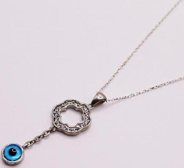 AgaKulche Gümüş Göz Hayalet Kolye - Image 1