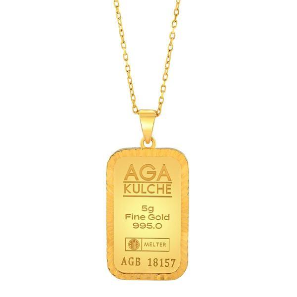 5 gr Kalemli Altın Külçe Kolye - Image 1