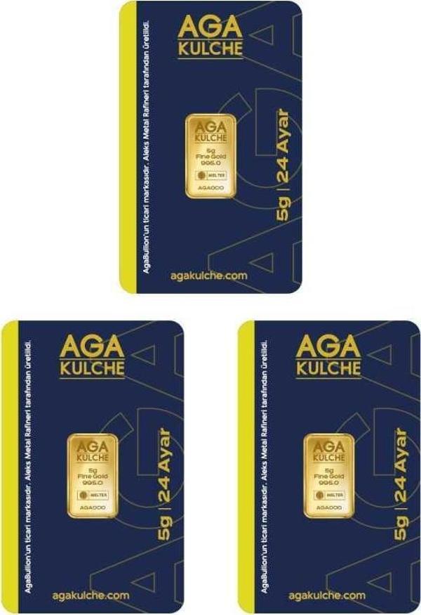5 Gram 24 Ayar Külçe Altın 3 Adet - Image 1