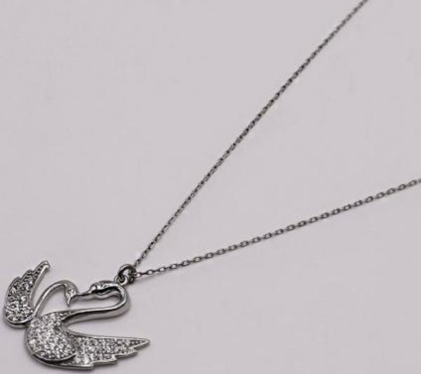 AgaKulche Gümüş Kuğu Hayalet Kolye - Image 1