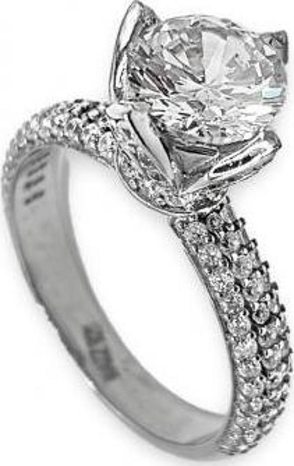 AgaKulche Gümüş Tektaş Büyük Yüzük - Image 1