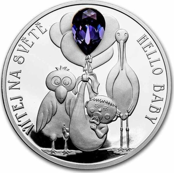Hoş Geldin Bebek Kristal Taşlı 2023 1 Ons Gümüş Sikke Coin - Image 1