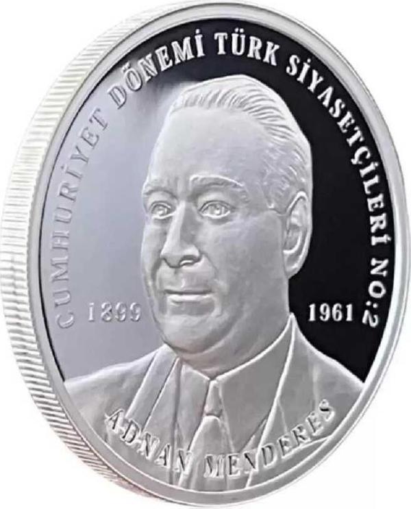 Adnan Menderes 2022 1 Ons Gümüş Sikke Coin - Image 1