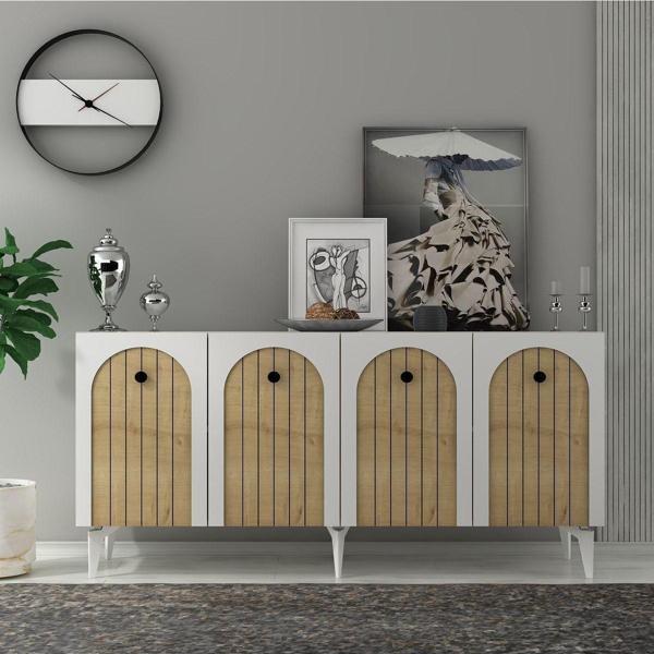 DemonteHome Bredadh Konsol Beyaz-Safi̇rmeşe - Image 1