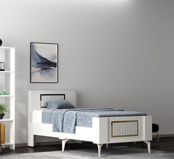 DemonteHome Noradh Tek Ki̇şi̇li̇k Yatak Beyaz-Altin - Image 1
