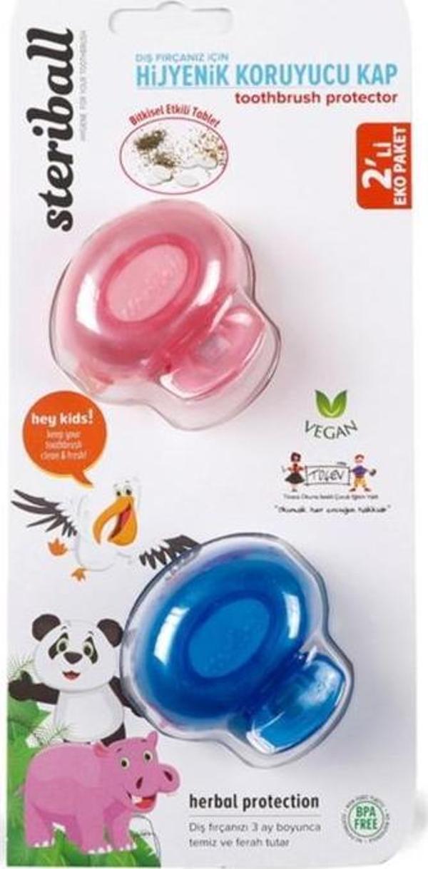 Steriball Diş Fırçası İçin Koruyucu Hijyenik Kap 2 Li Paket - Çocuklar Için - Image 1