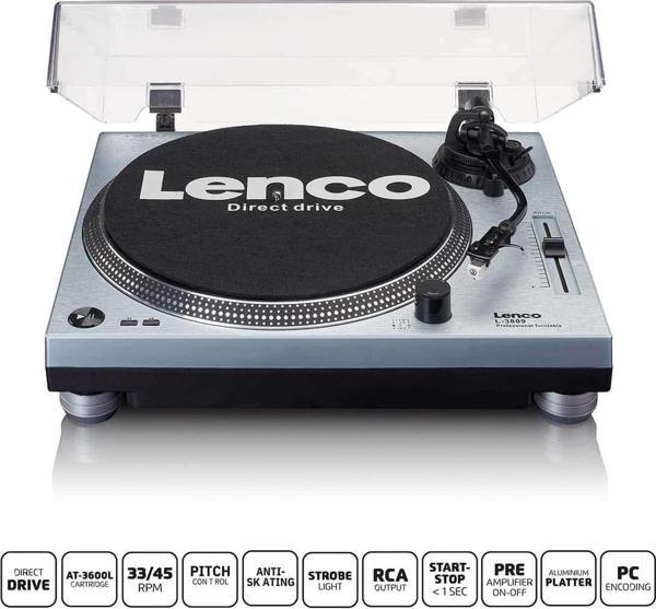 L-3809ME Turntable - Direct Drive, USB Metalik Mavi Pikap - Image 1