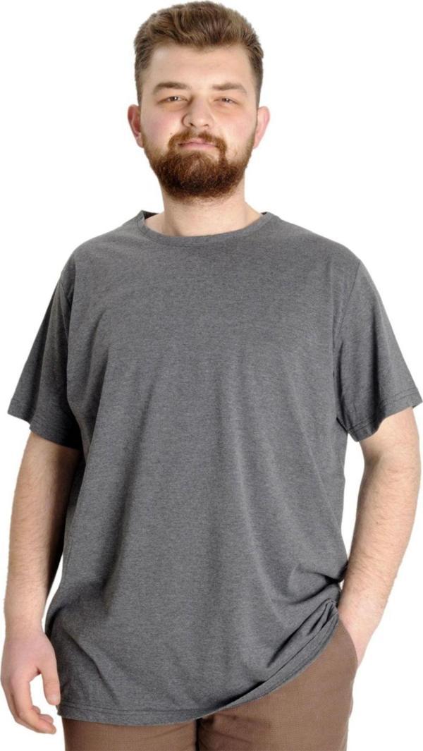Modexl Büyük Beden Erkek T-Shirt Basic 20031 Antramelanj - Image 1
