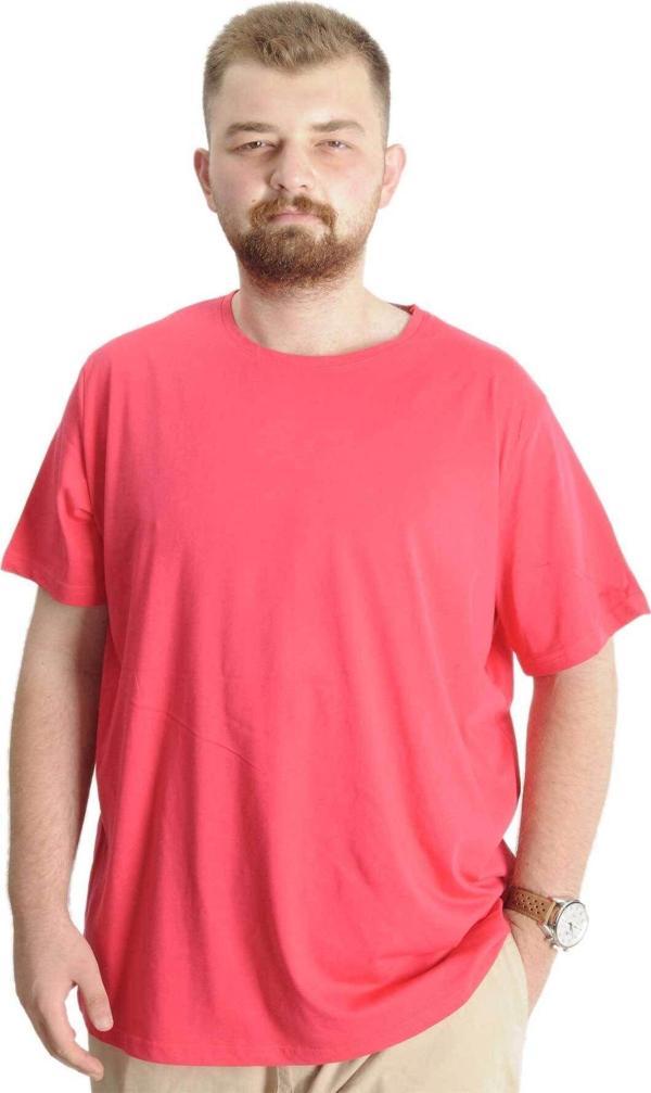 Modexl Büyük Beden Erkek T-Shirt Basic 20031 Mercan - Image 1