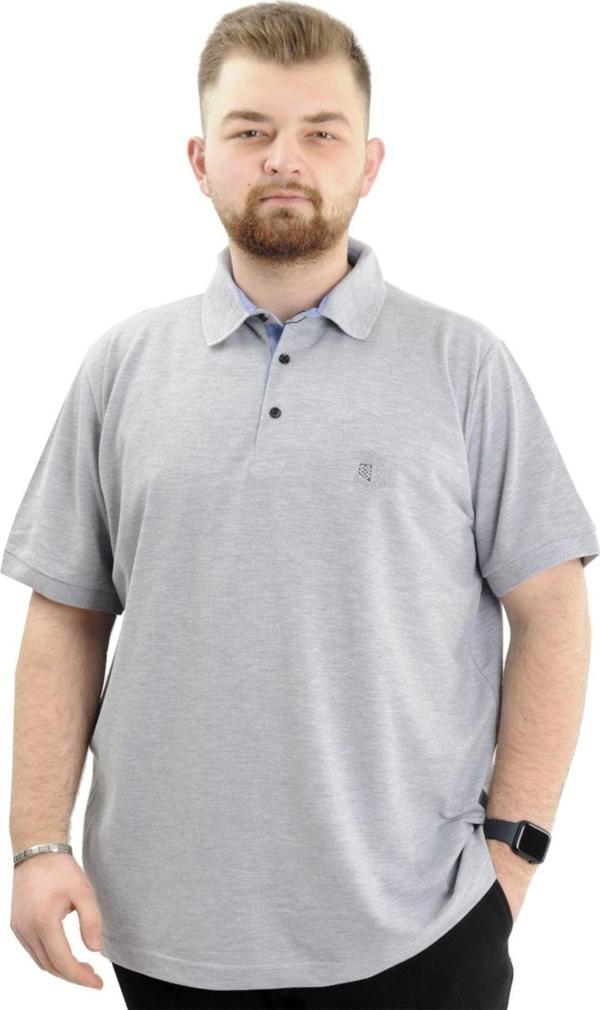 Modexl Battal Beden Erkek Tshirt Polo Yaka Nakışlı Klasik Pike 20553 Gimelanj - Image 1