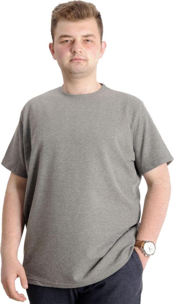 Modexl Büyük Beden Erkek T-Shirt Bisiklet Yaka Waffle 20033 Haki - Image 1