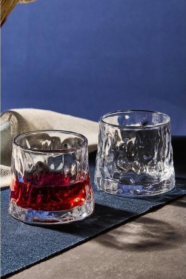 Perotti Greta Şeffaf 2'li Kristal Viski Kokteyl Meşrubat Bardağı Japon Style 160ML - Image 1