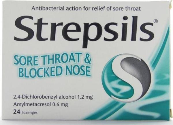 Strepsils Sore Throat & Blocked Nose Eucalyptus 24 Pastil | Ökaliptus Mentol Aromalı - Image 1