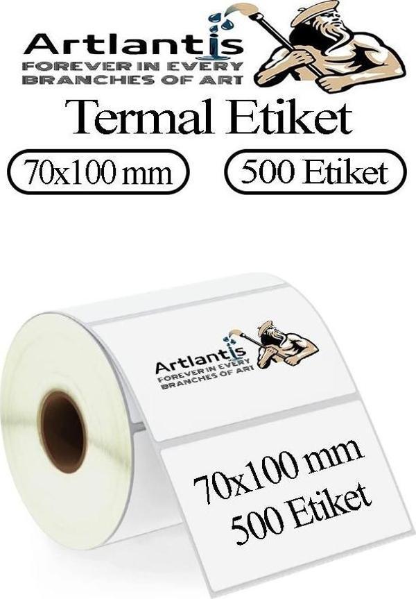 70x100 mm Barkod Etiketi Yapışkanlı 1 Adet Rulo Etiket Termal Barkot Terazi Etiketi 500 lü Barkod Yazıcılarına Uyumludur - Image 1