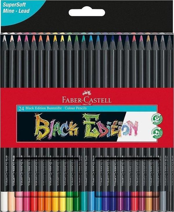 24 Renk Kuru Boya Black Edition 1 Paket 24 lü Kuruboya Tam Boy Karton Kutu - Image 1