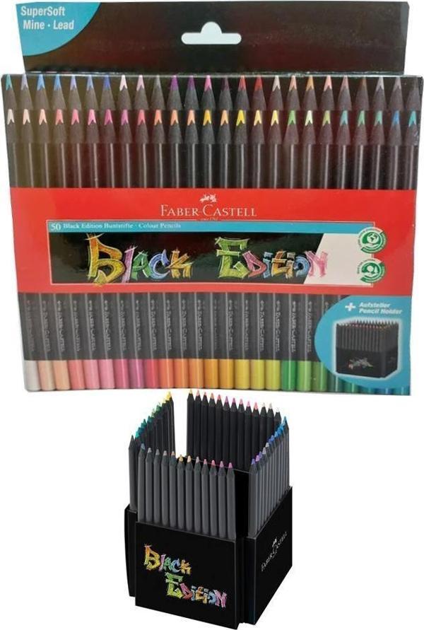 50 Renk Kuru Boya Black Edition 1 Paket 50 li Kuruboya Tam Boy Karton Kutu - Image 1