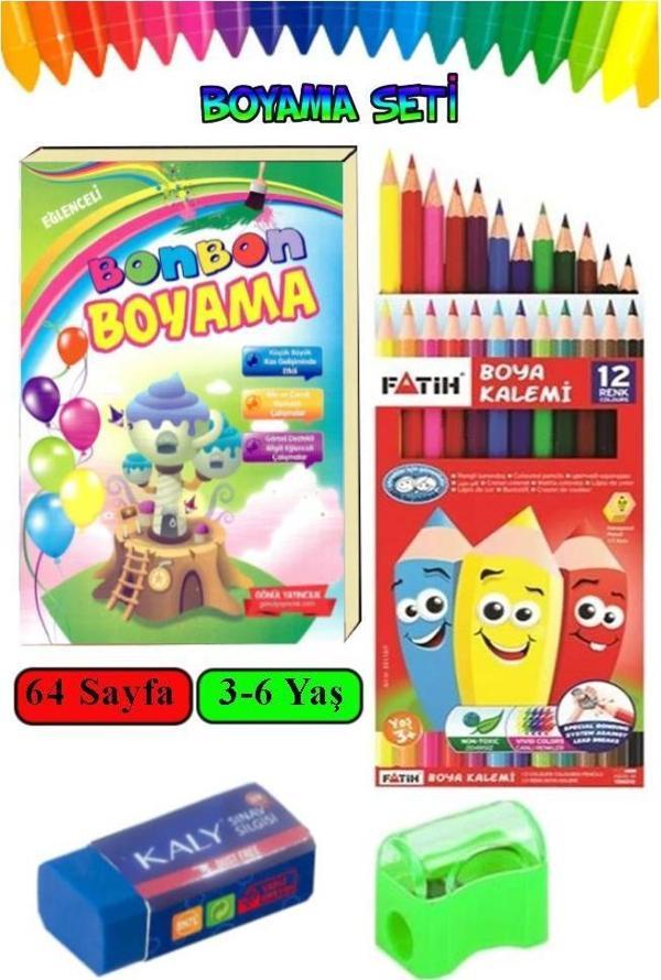 Boyama Kitabı Kalın 1 Adet 3-6 Yaşa Uygun Boyama Kitabı 64 Sayfa Çek Kopar Boya Kuruboya Silgi Kalemtıraş Okul Öncesi - Image 1