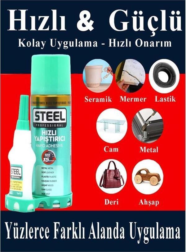 Hızlı Yapıştırıcı Spreyli 200 ml 1 Adet Activatör Spreyli Mdf Japon Yapıştırıcı Seti Genel Amaçlı Profesyonel Hızlı Yapı - Image 1