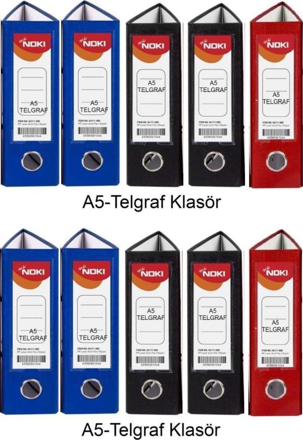 Telgraf Klasör Geniş A5 Plastik 10 Adet ( 4 mavi 4 siyah 2 kırmız ) - Image 1