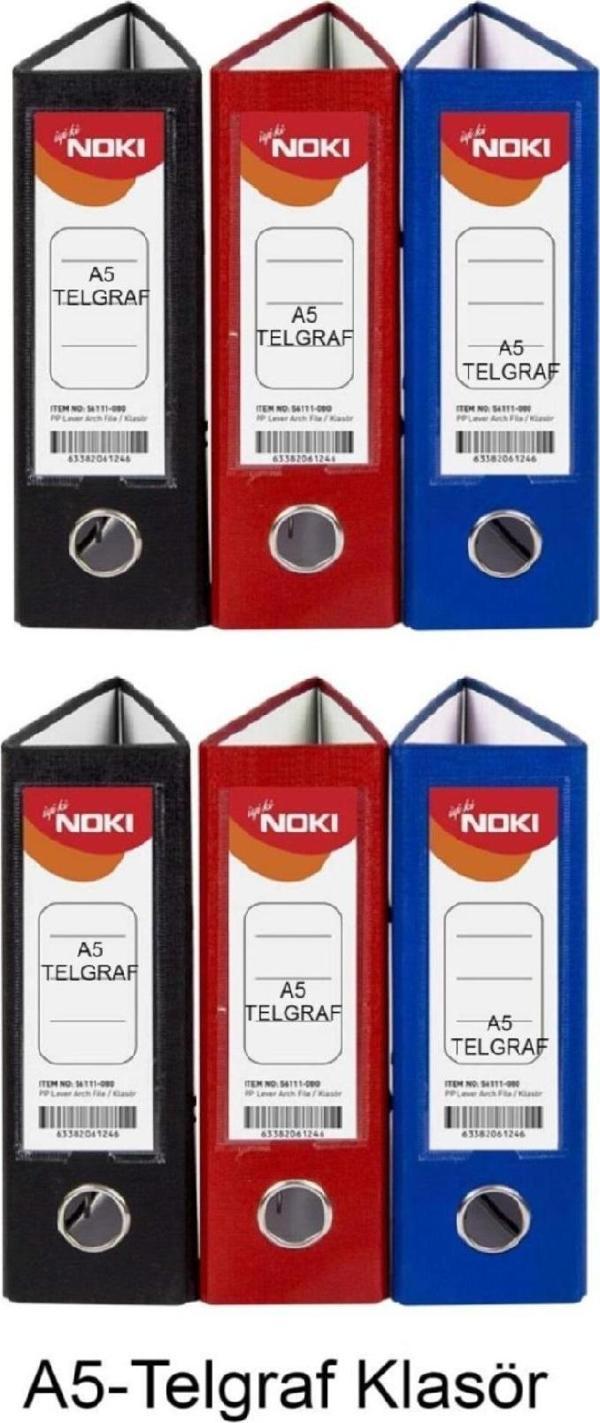 Telgraf Klasör Geniş A5 Plastik 3 Renk 6 lı 1 Paket - Image 1
