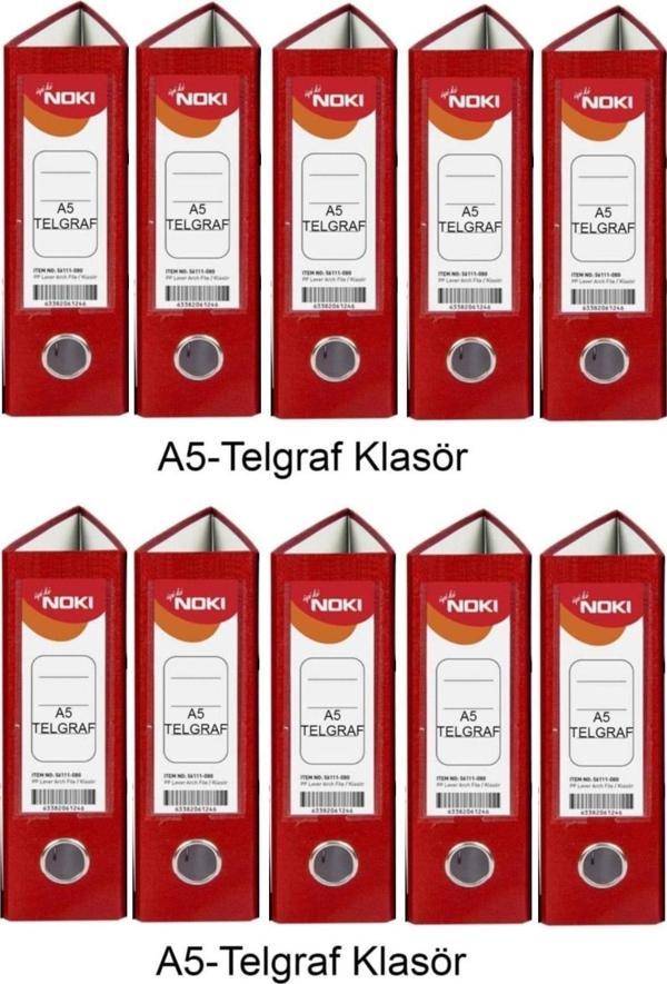 Telgraf Klasör Kırmızı Geniş A5 Plastik 10 Adet - Image 1