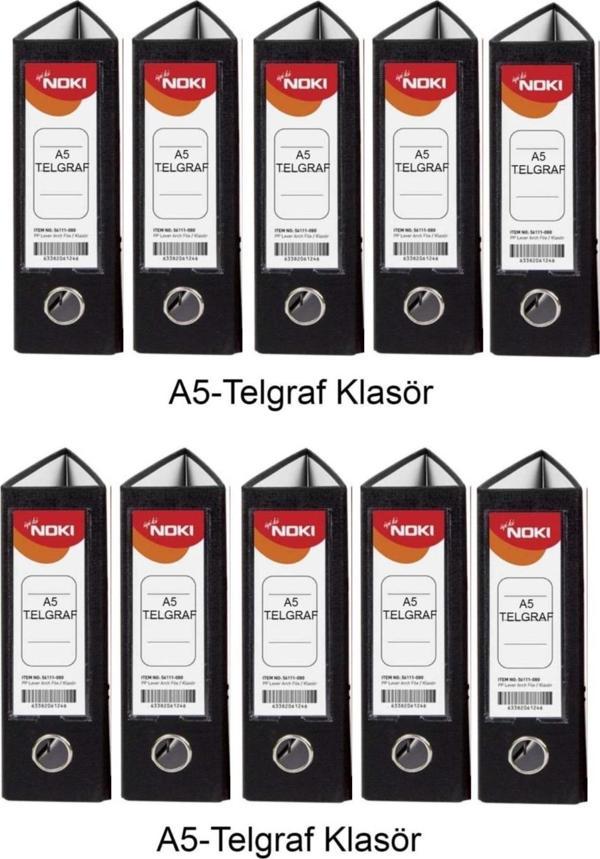 Telgraf Klasör Siyah Geniş A5 Plastik 10 Adet - Image 1