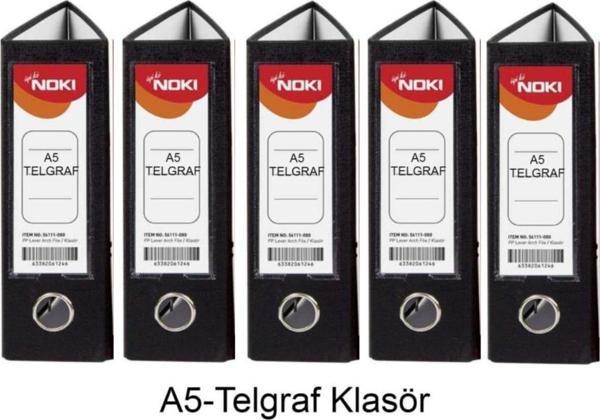 Telgraf Klasör Siyah Geniş A5 Plastik 5 Adet - Image 1