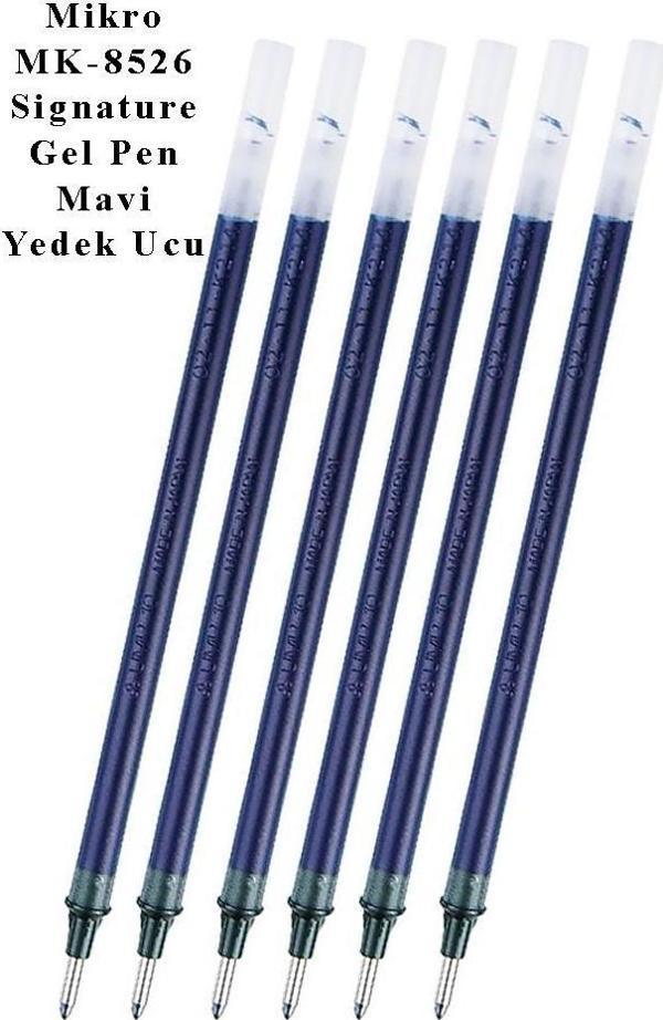 Mavi İmza Kalemi Refil Yedek Ucu Mürekkep 6 Adet 1.0mm Mikro İmza Kalemi Yeni Kasa Mk-8526 Kalın Uçlu Pilot Kalem Yedeği - Image 1