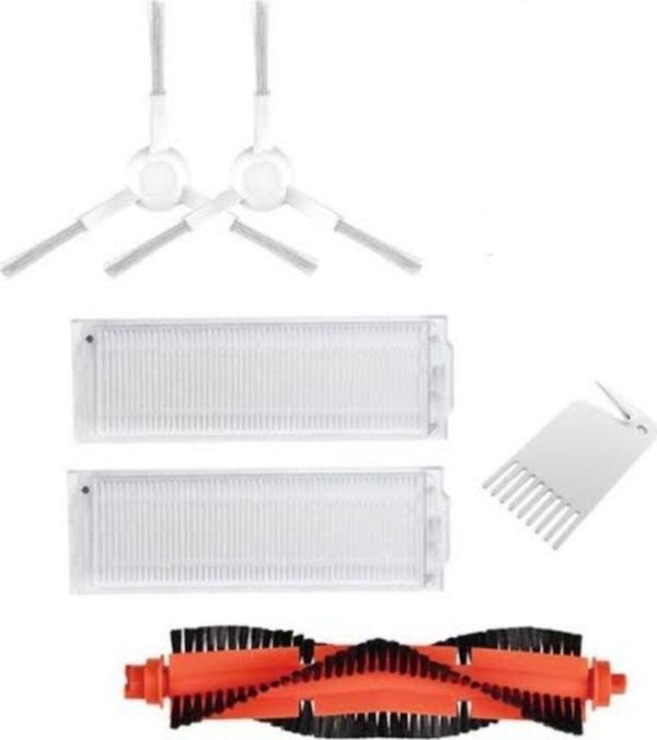 Lin Grup Mi Robot Mop Pro, Viomi V2 V3 Uyumlu Beyaz Yan Fırça Ana Fırça Ve Hepa Filtre Set - Image 1
