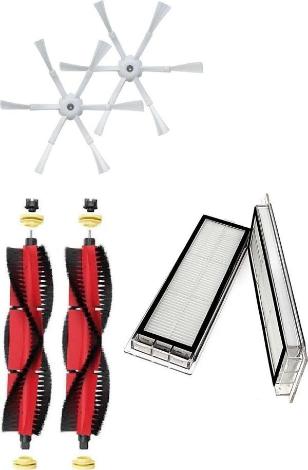 Lin Grup Roborock S5 Max S6 Maxv S6 Pure Uyumlu 6 Kollu Yan Fırça Hepa Filtre Seti - Image 1