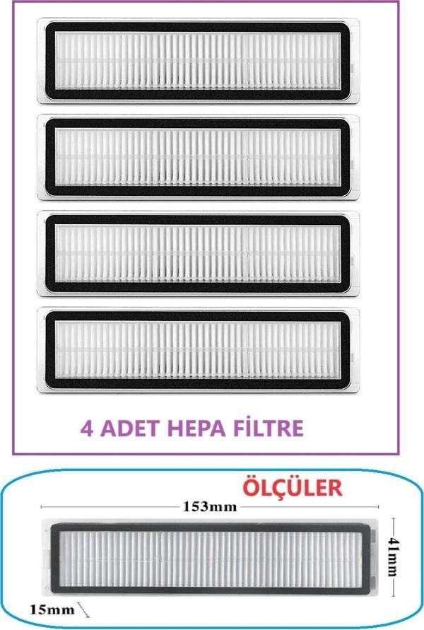 Lin Grup Dreame D9 Max D10S Pro Uyumlu Hepa Filtre 4 Adet - Image 1