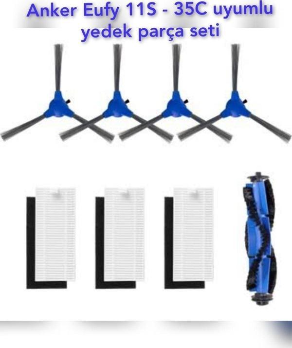 Lin Grup Eufy Robovac 11S , 15T , 30C , 15C , 25C , 35C Modeli Uyumlu Yedek Hepa Filtre Fırça Seti. - Image 1