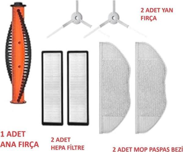 Lin Grup Xiaomi S10T Yedek Fırça Filtre Paspas Seti - Image 1
