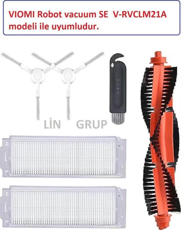 Lin Grup Viomi Robot Se V-Rvclm21A Modeli Ile Uyumlu Yedek Fırça Filtre Set - Image 1