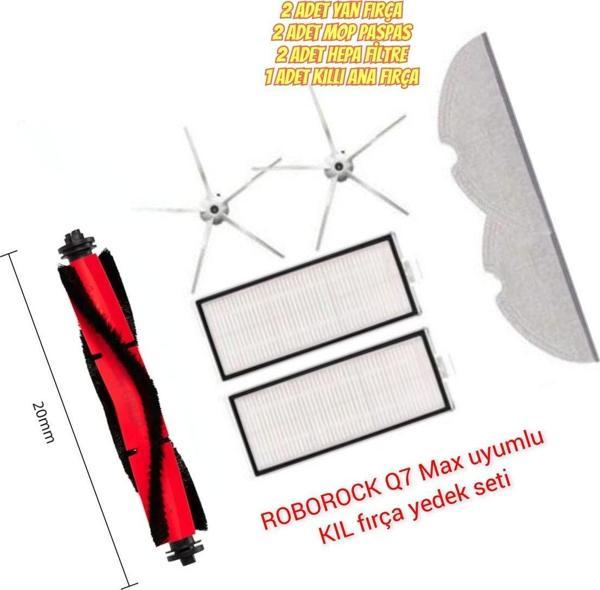 Lin Grup Roborock Q7 Max Robot Süpürge Uyumlu Kıllı Fırça Filtre Paspas Yedek Parça - Image 1
