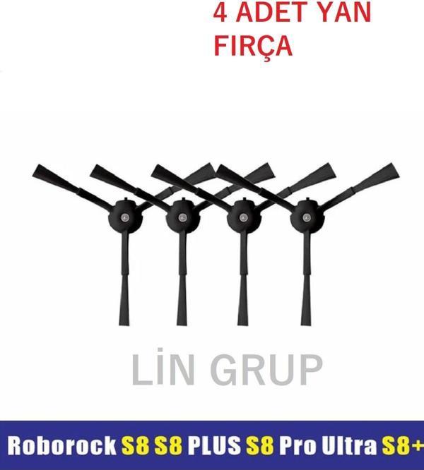 Lin Grup Roborock S7  Q5 Q7 S8 Plus S8 Pro S8 Ultra Uyumlu 4 Adet Yan Firça Uyumlu - Image 1