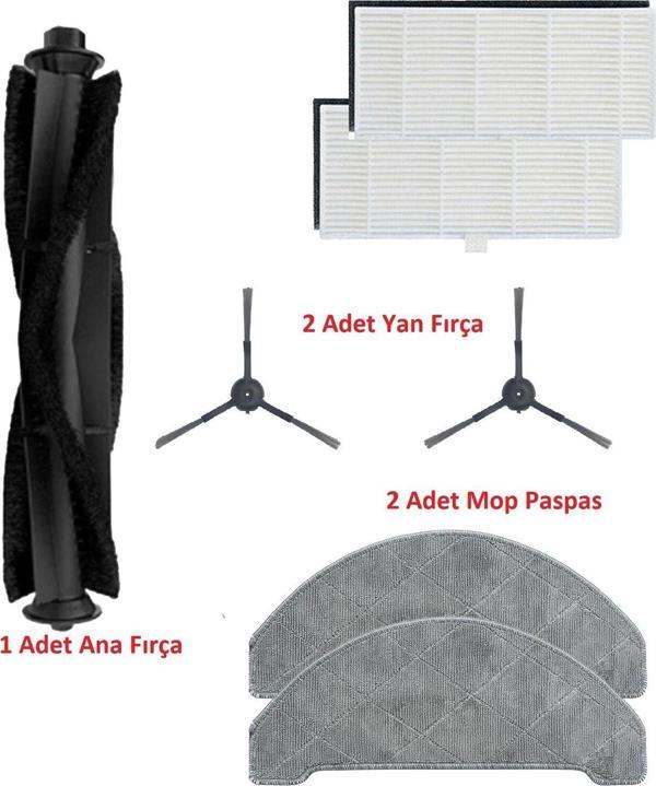 Lin Grup Viomi S9 Ve Viomi M7 Pro Uyumlu Yedek Hepa Filtre Fırça Mop Seti - Image 1