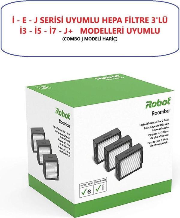 İrobot Roomba I3 - E5 - I7 - J7 Orijinal Hepa Filtre 3 Adet - Image 1