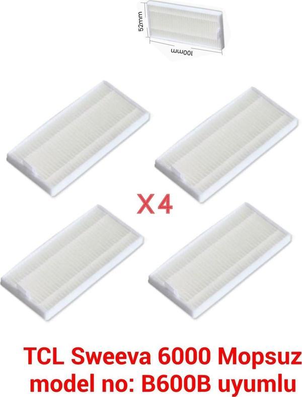 Lin Grup Tcl Sweeva 6000 Mopsuz Model No: B600B Uyumlu Hepa Filtre 4 Adet - Image 1