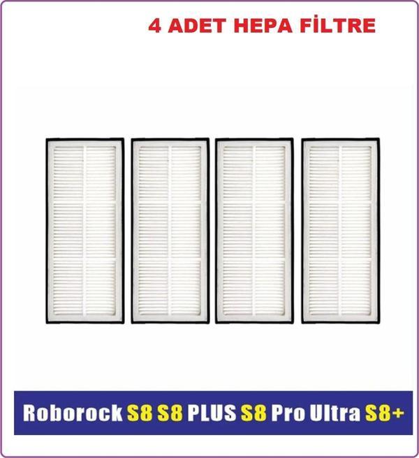 Lin Grup Roborock S7  S8 Plus S8 Pro S8 Ultra Uyumlu 4 Adet Hepa Fi̇Ltre Uyumlu - Image 1