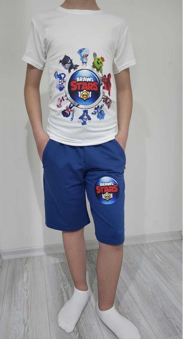 Lin Grup Brawl Stars Çocuk Alt Üst Takım Tişört Şort Pamuklu - Image 1