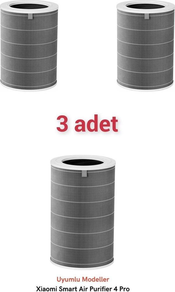 Lin Grup Xiaomi Air Purifier 4 Hava Temizleyici Uyumlu 3 Adet Yedek Hepa Filtre - Image 1