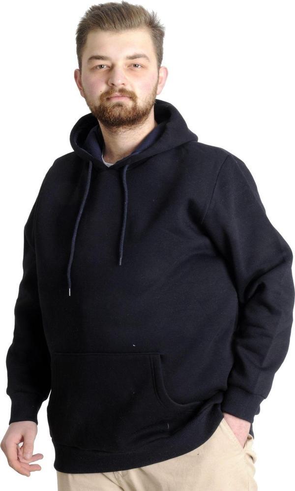 Modexl Erkek Sweatshirt Kapşon Pocket Basic 20562 Lacivert - Image 1