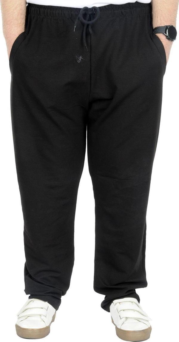 Modexl Büyük Beden Erkek Eşofman Altı Classic 2 Ip 11100 Siyah - Image 1