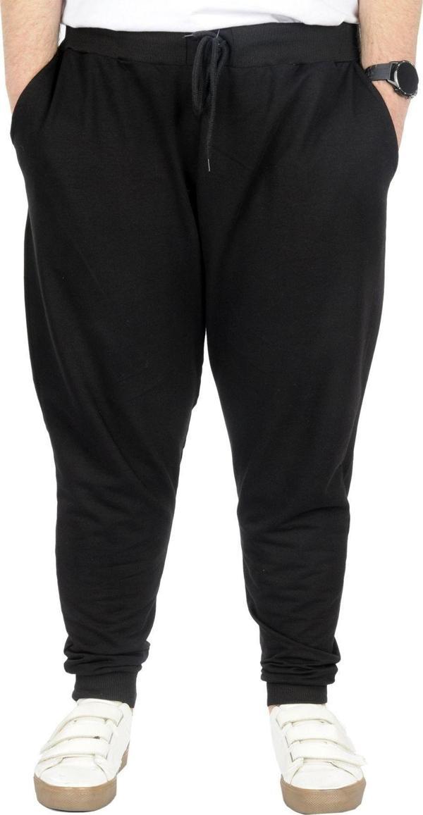 Modexl Büyük Beden Eşofman Altı Darpaça Baskılı 20507 Siyah - Image 1