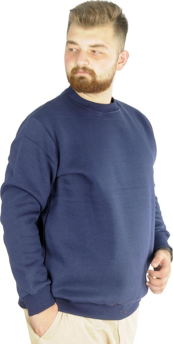 Modexl Erkek Sweatshirt Bisiklet Yaka Basic 20131 Indigo - Image 1