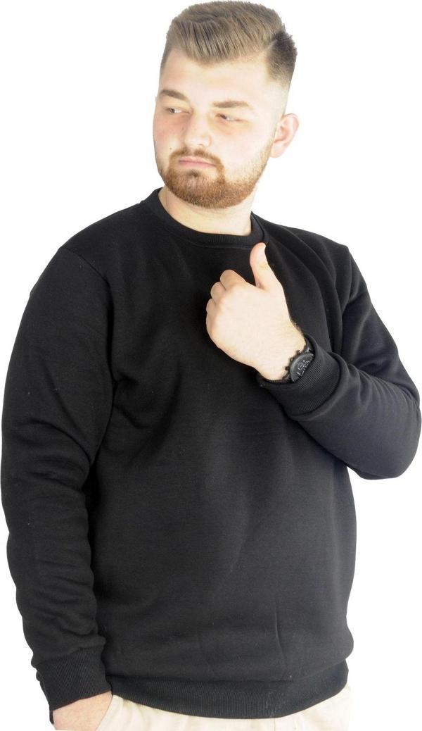 Modexl Erkek Sweatshirt Bisiklet Yaka Basic 20131 Siyah - Image 1