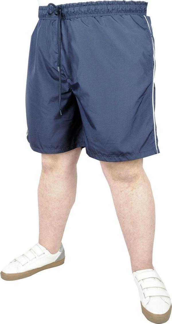 Modexl Büyük Beden Deniz Şortu White Line 21451 Lacivert - Image 1